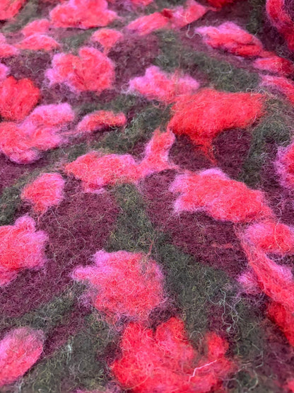 DRACO 029 heavy boiled wool with applicated flower design