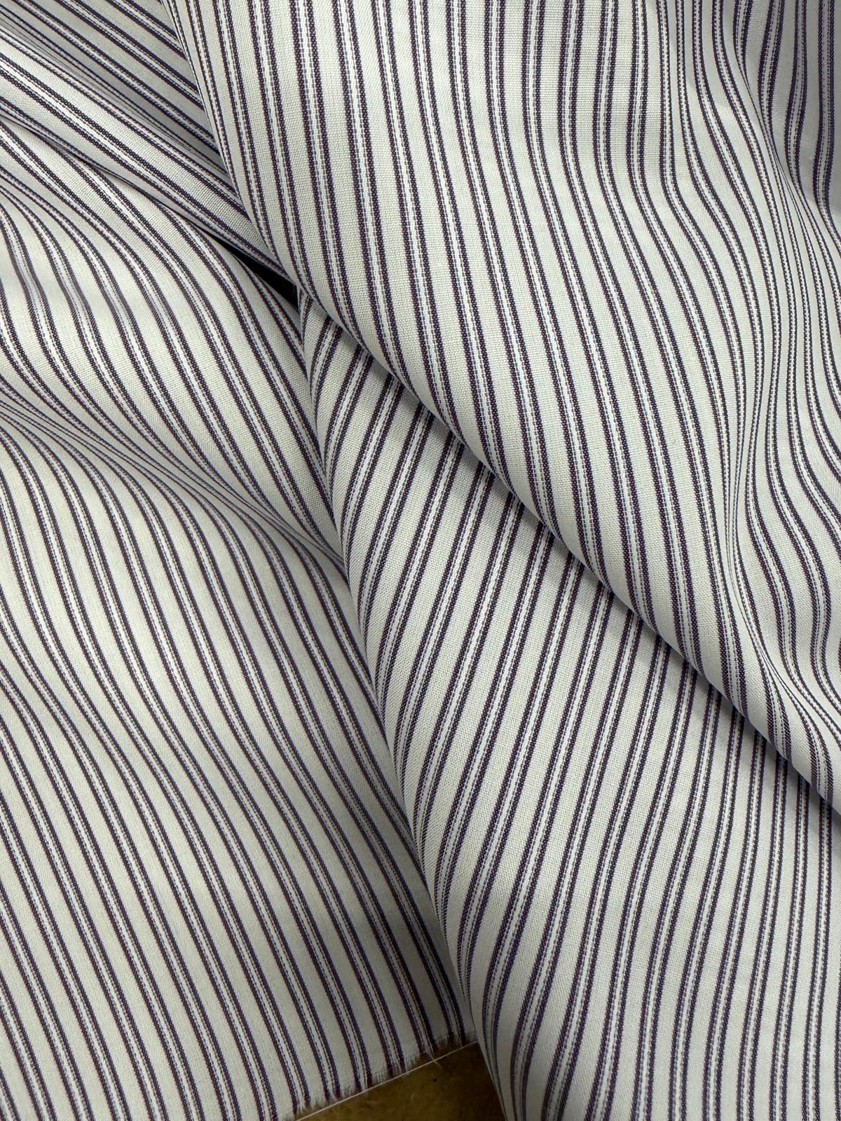 DRACO 032 double pinstripe cotton shirting fabric