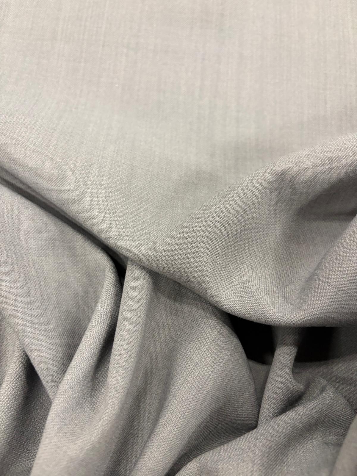 DRACO 008 wool blended grey bi-stretch suiting fabric