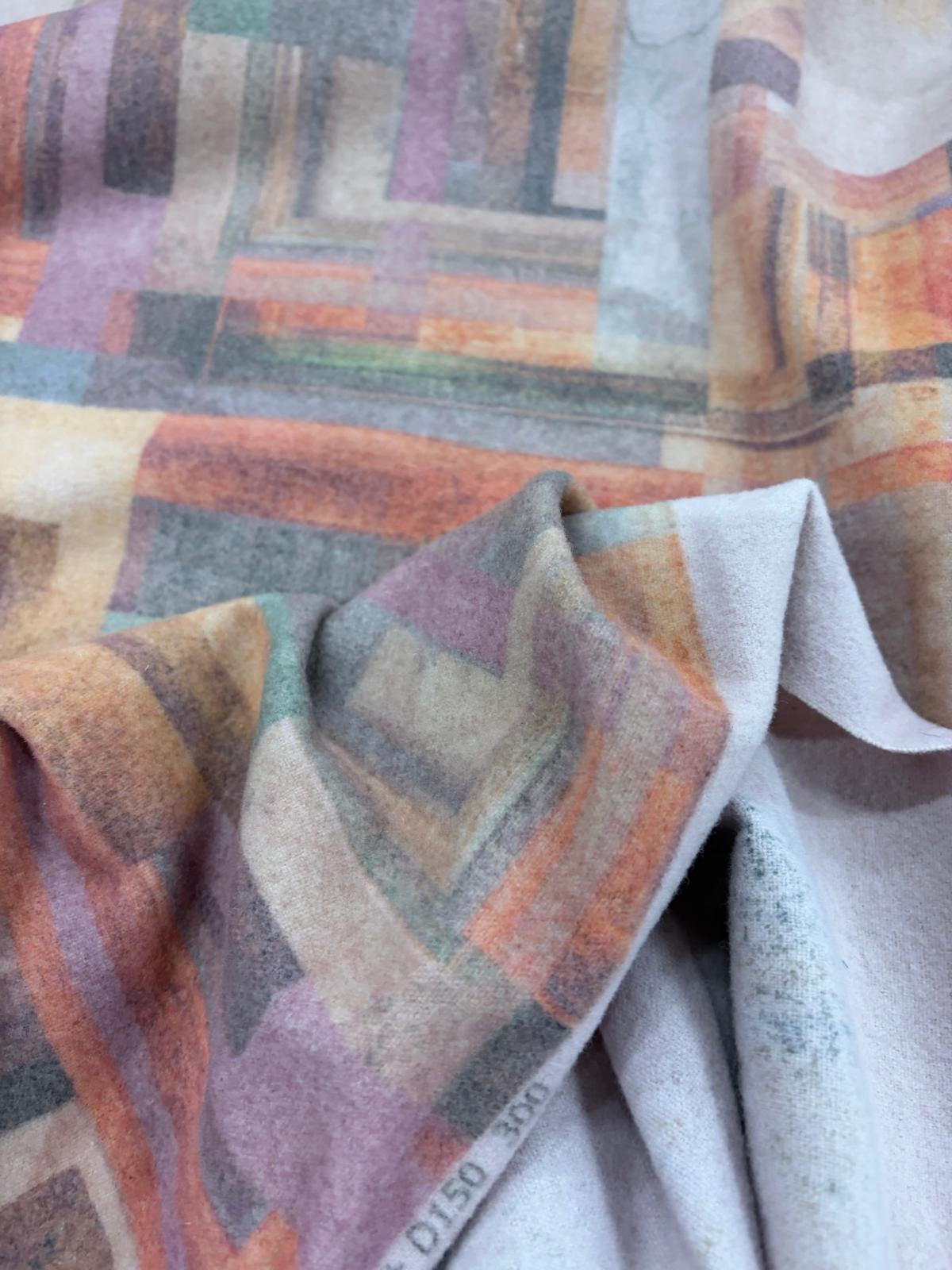 DRACO 035 all over printed boiled wool vintage look