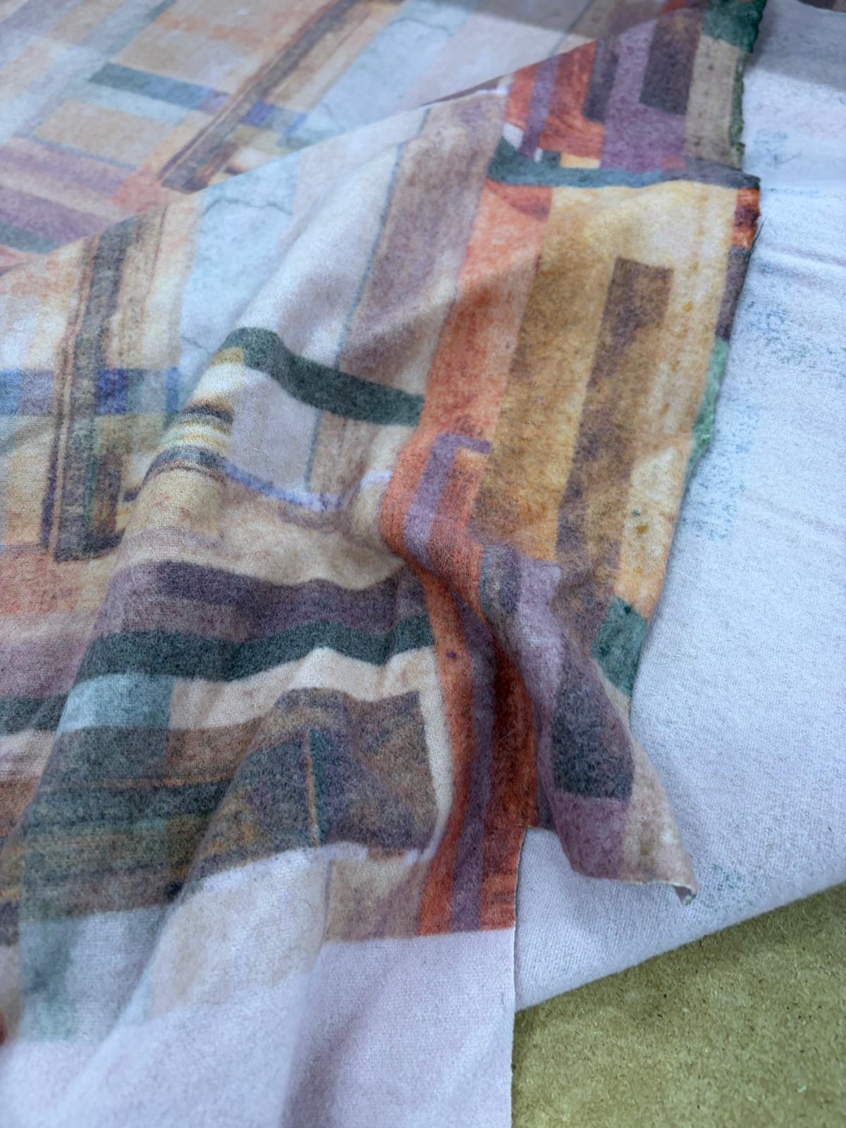 DRACO 035 all over printed boiled wool vintage look