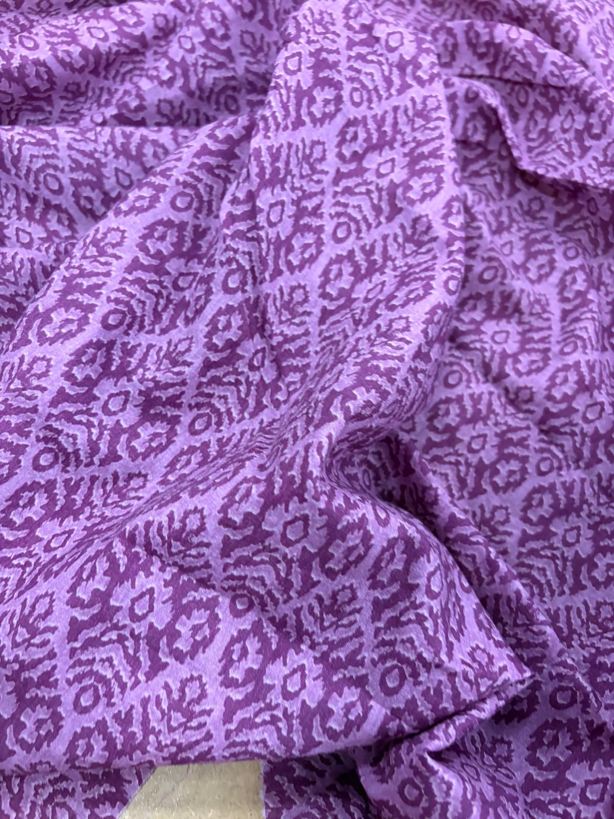 DRACO 038 Lilac Ikat print cotton voile