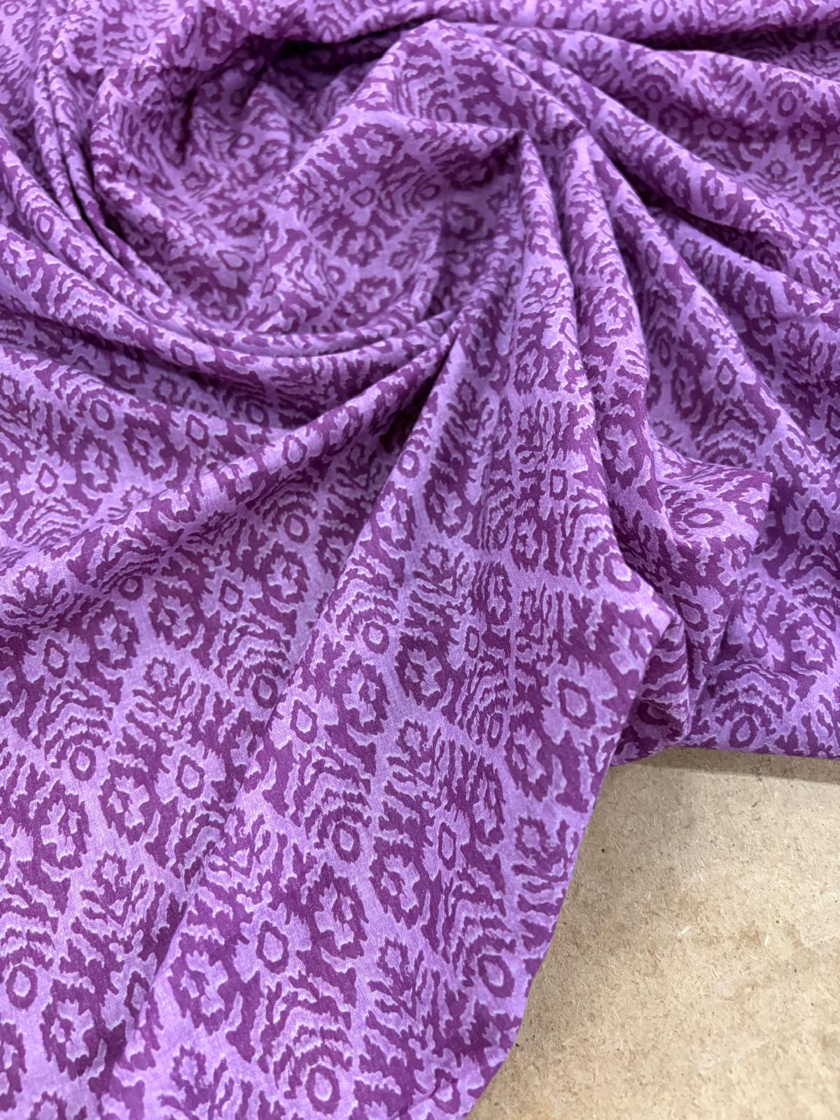 DRACO 038 Lilac Ikat print cotton voile