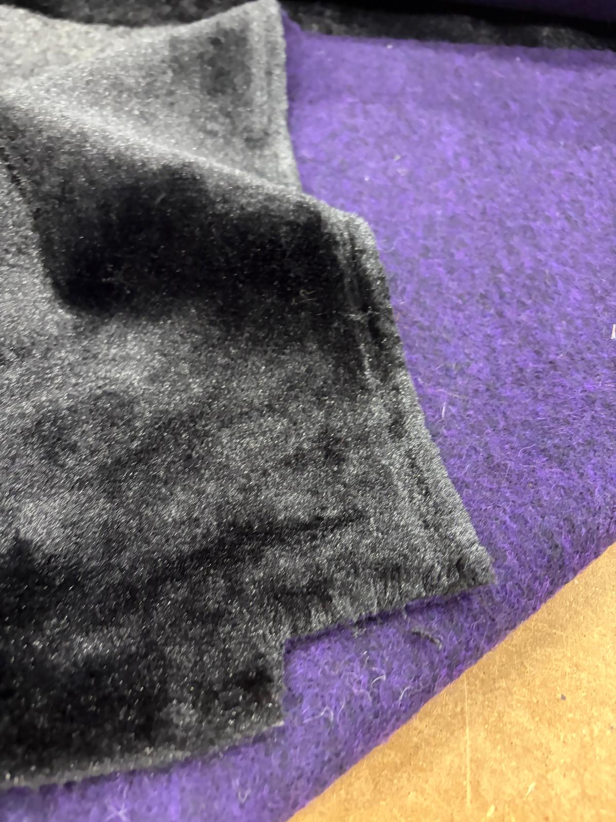 DRACO 039 faux fur double face black&purple cuddle minky