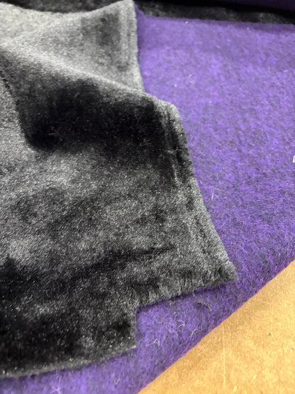 DRACO 039 faux fur double face black&purple cuddle minky