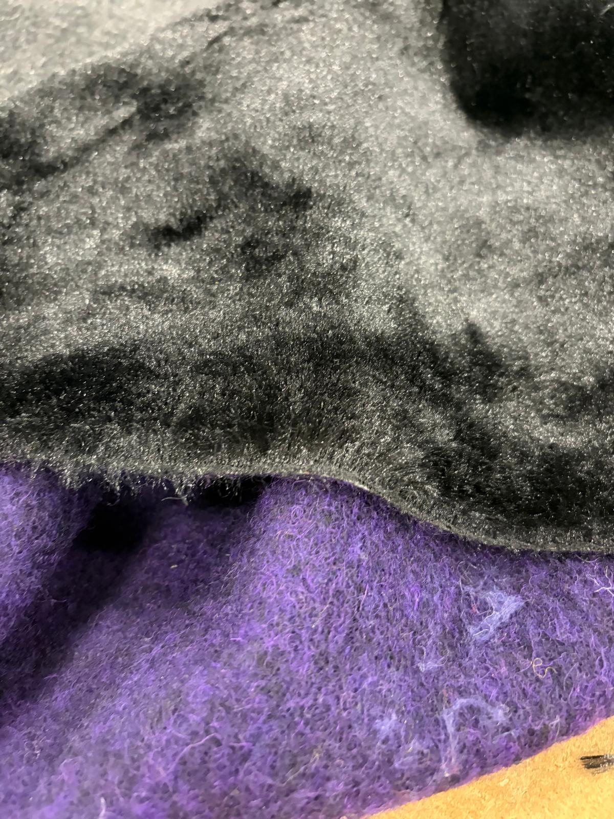 DRACO 039 faux fur double face black&purple cuddle minky