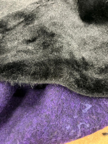 DRACO 039 faux fur double face black&purple cuddle minky