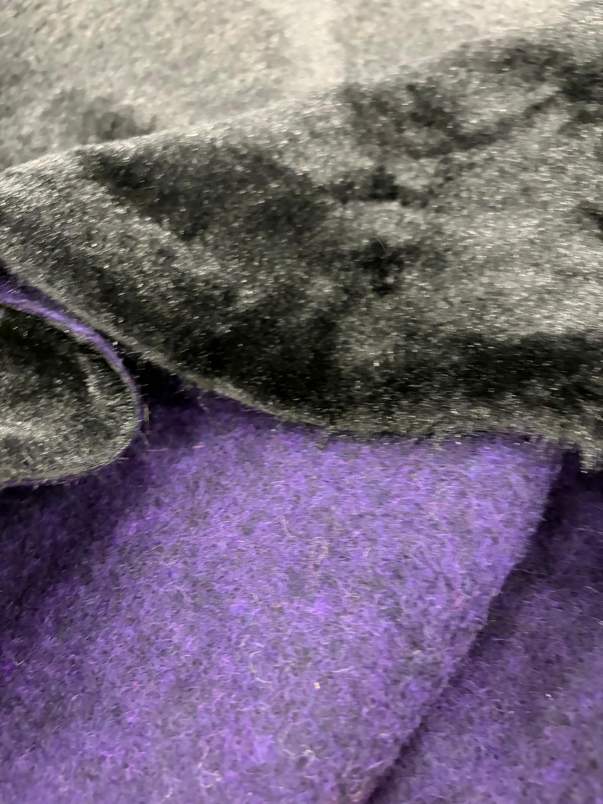DRACO 039 faux fur double face black&purple cuddle minky