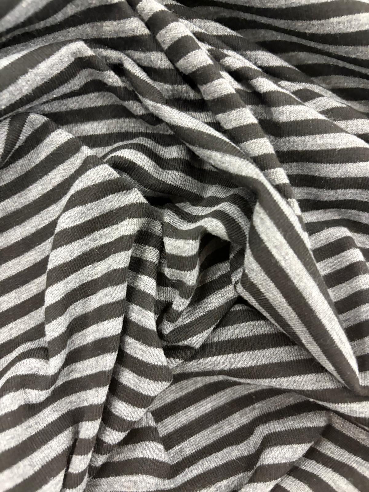 DRACO 041 greymarl & black striped cotton jersey