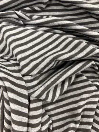 DRACO 041 greymarl & black striped cotton jersey