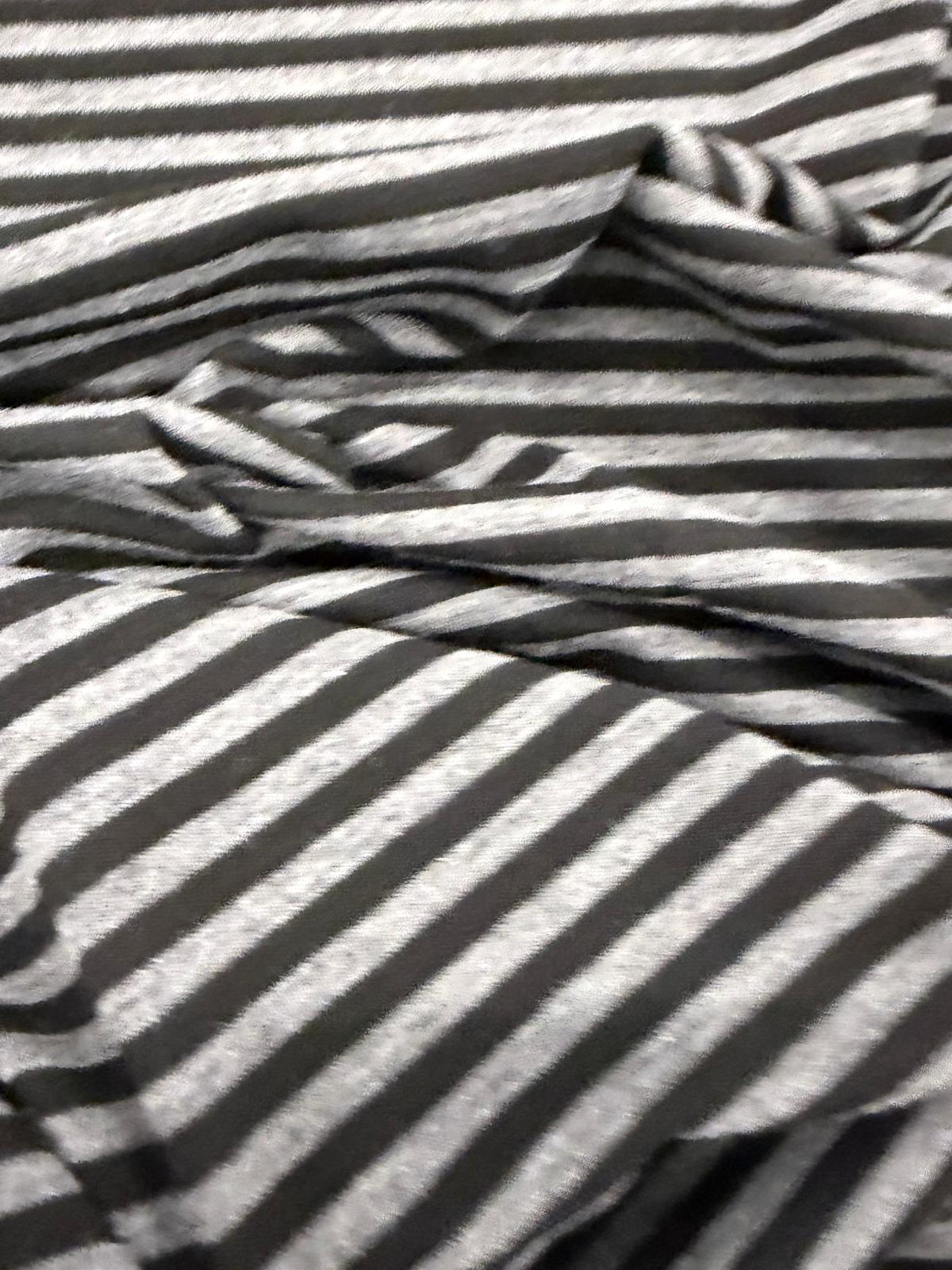 DRACO 041 greymarl & black striped cotton jersey
