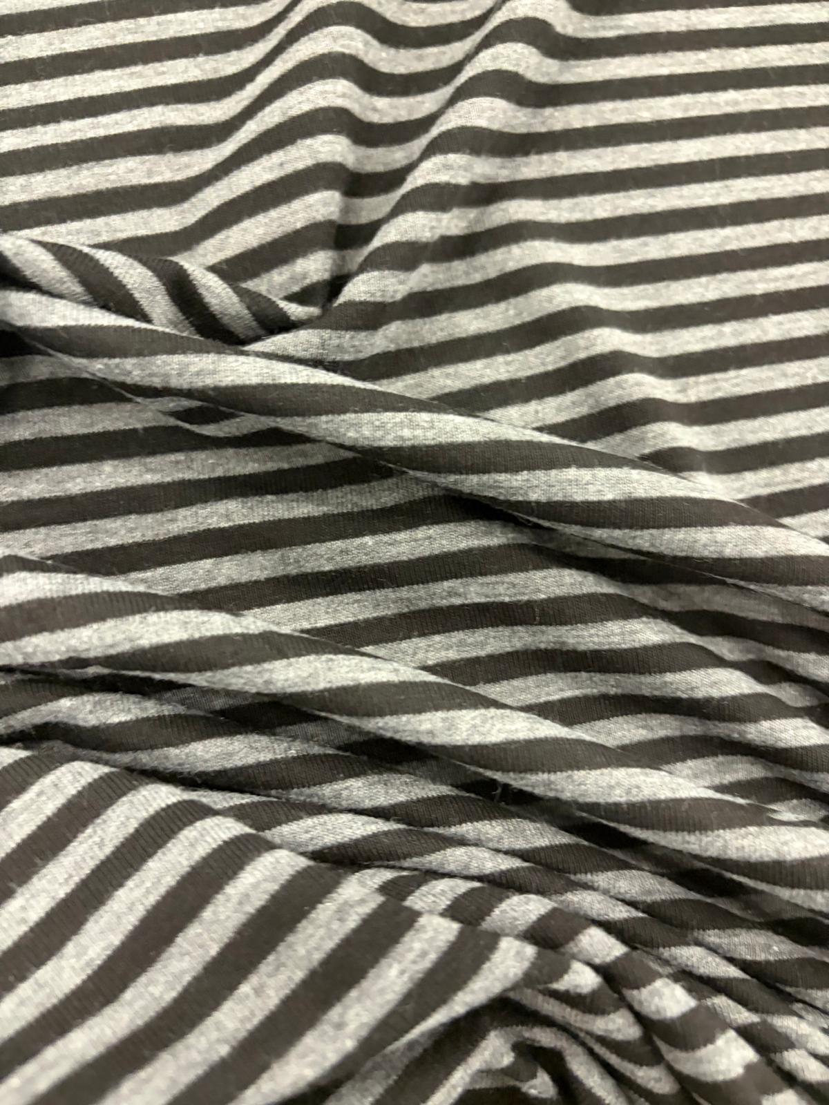 DRACO 041 greymarl & black striped cotton jersey