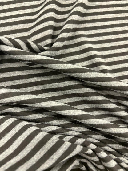 DRACO 041 greymarl & black striped cotton jersey