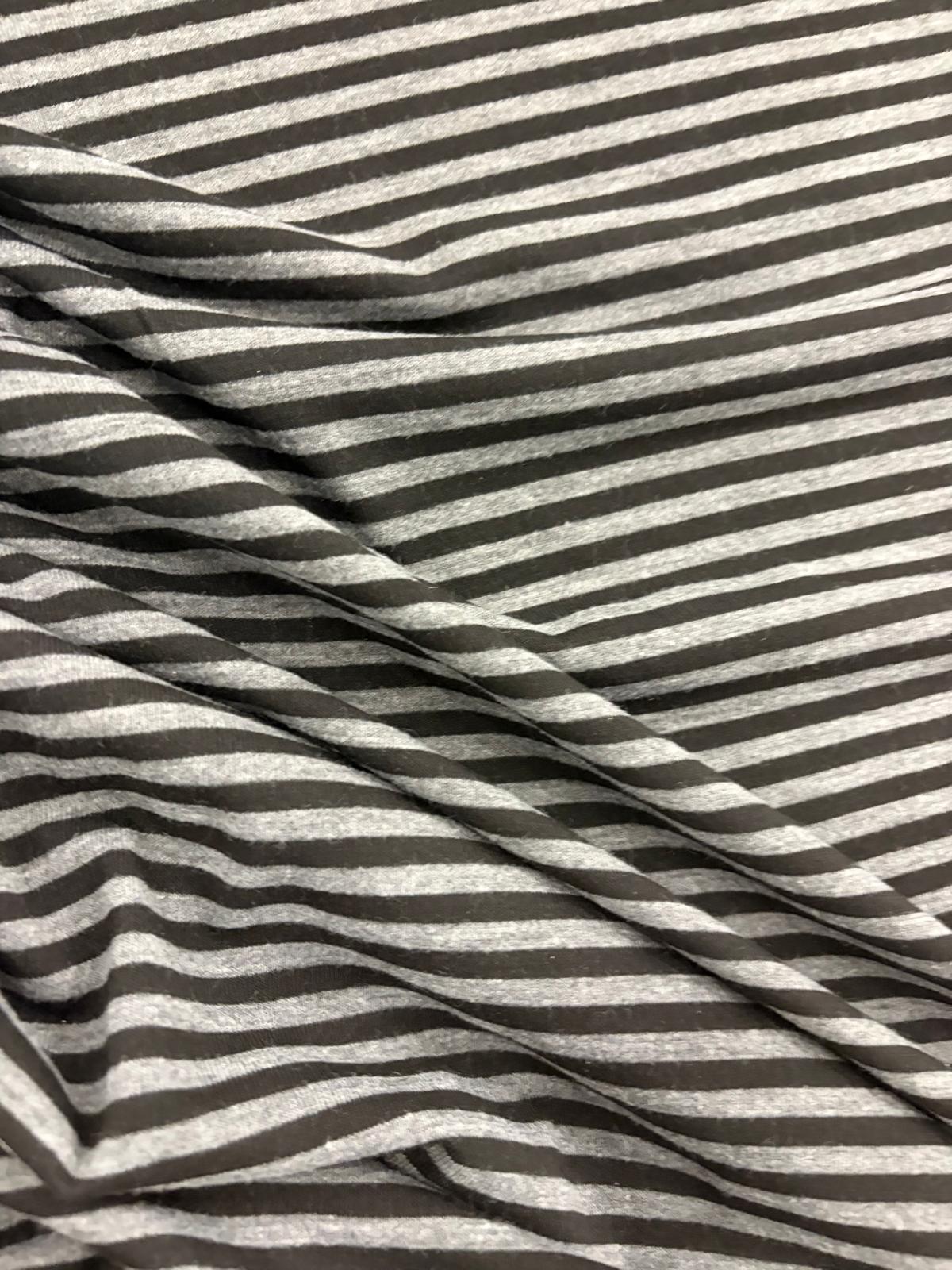 DRACO 041 greymarl & black striped cotton jersey