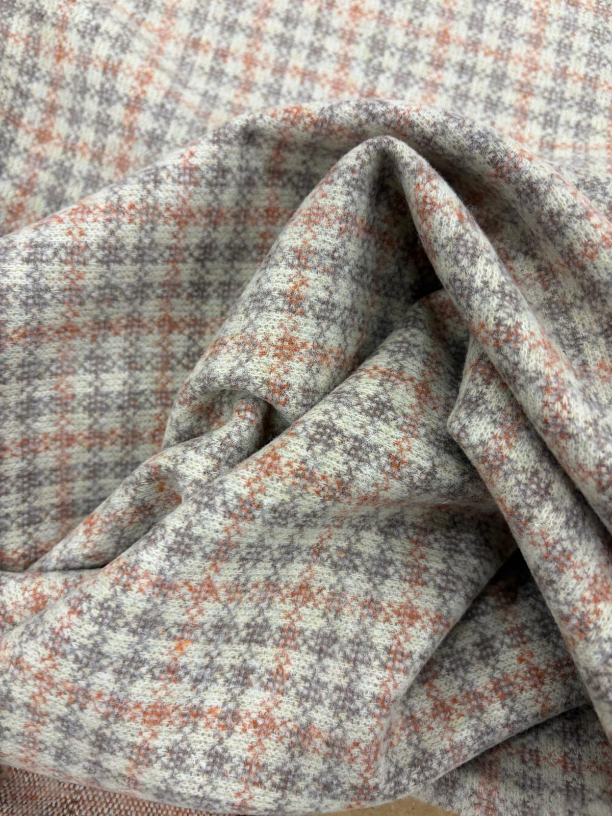 DRACO 045 autumn orange & grey cosy jacquard sweater knit