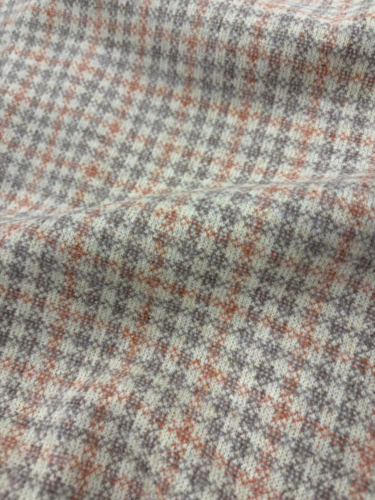 DRACO 045 autumn orange & grey cosy jacquard sweater knit