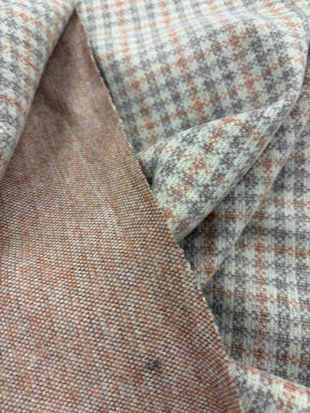 DRACO 045 autumn orange & grey cosy jacquard sweater knit