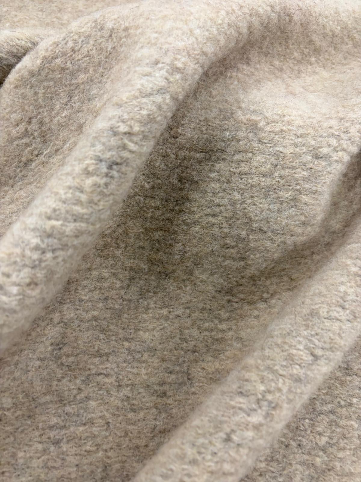 DRACO 046 double face beige&grey tonal boiled wool