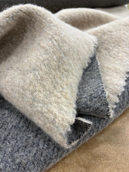DRACO 046 double face beige&grey tonal boiled wool