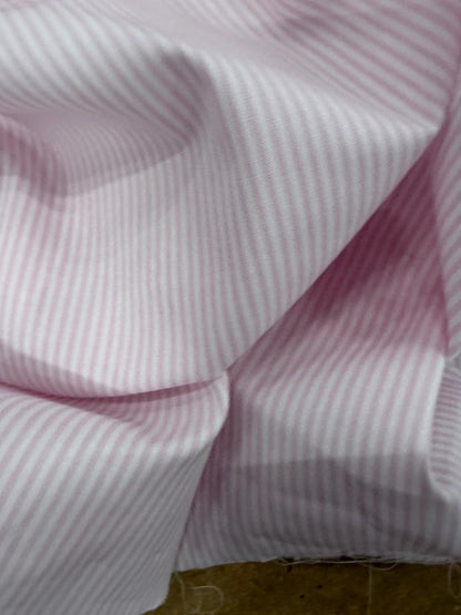 DRACO 057 dusty pink&white striped stretchy poplin
