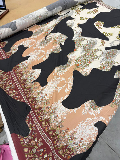 DRACO 059 dobule border patchwork printed crepe