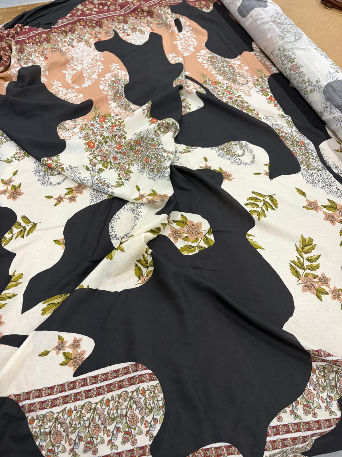 DRACO 059 dobule border patchwork printed crepe