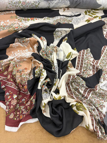 DRACO 059 dobule border patchwork printed crepe