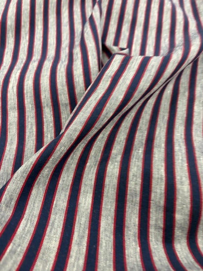 DRACO 065 yarn-dyed vertical stripe linen blended shirting fabric