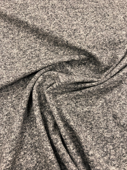 URI 001  heavy wool jersey grey tonal rich boucle