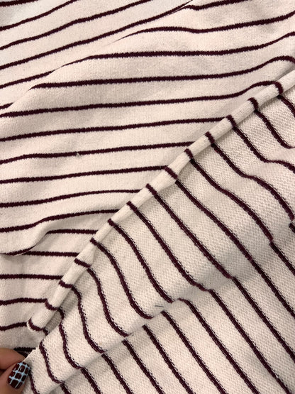 URI 005 burgundy&ecru striped french terry