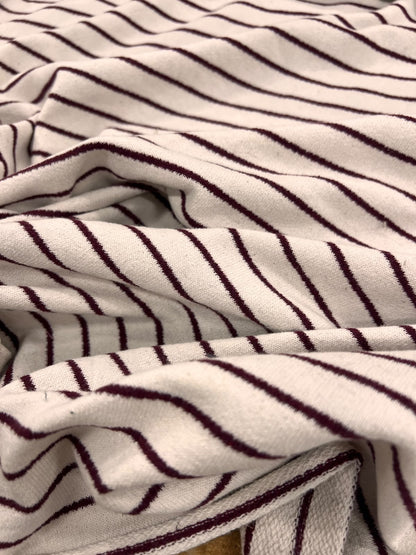 URI 005 burgundy&ecru striped french terry