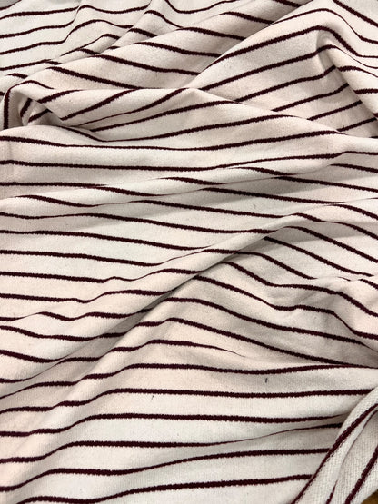 URI 005 burgundy&ecru striped french terry