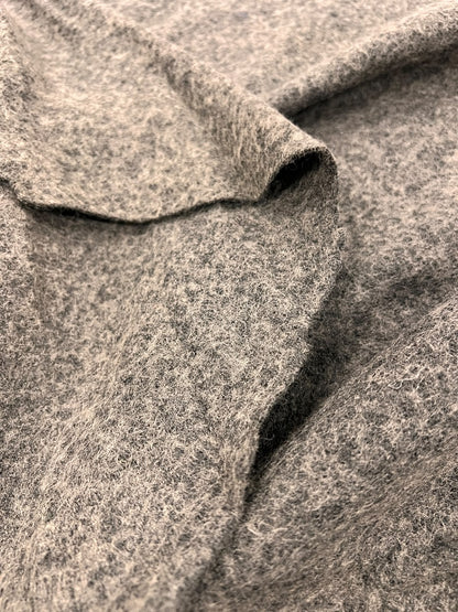 URI 007 charcoal melange brushed finish boiled wool