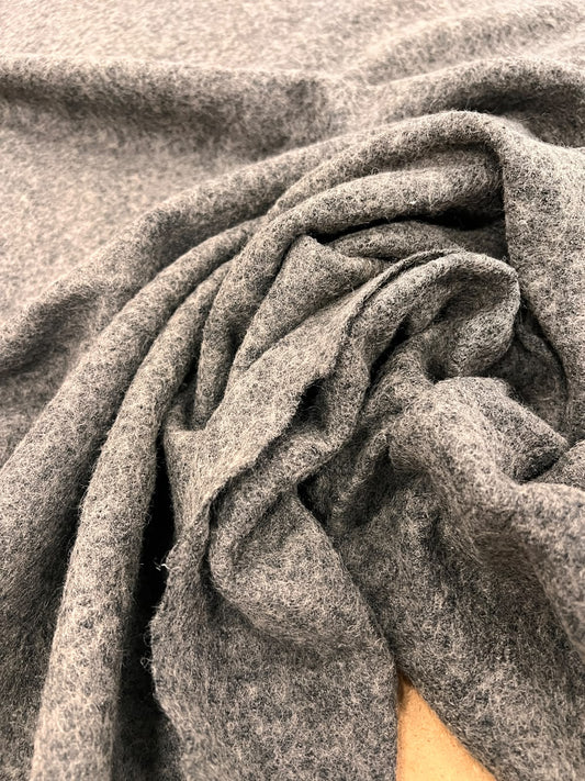 URI 007 charcoal melange brushed finish boiled wool