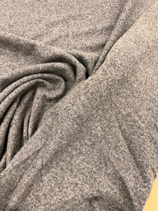URI 007 charcoal melange brushed finish boiled wool