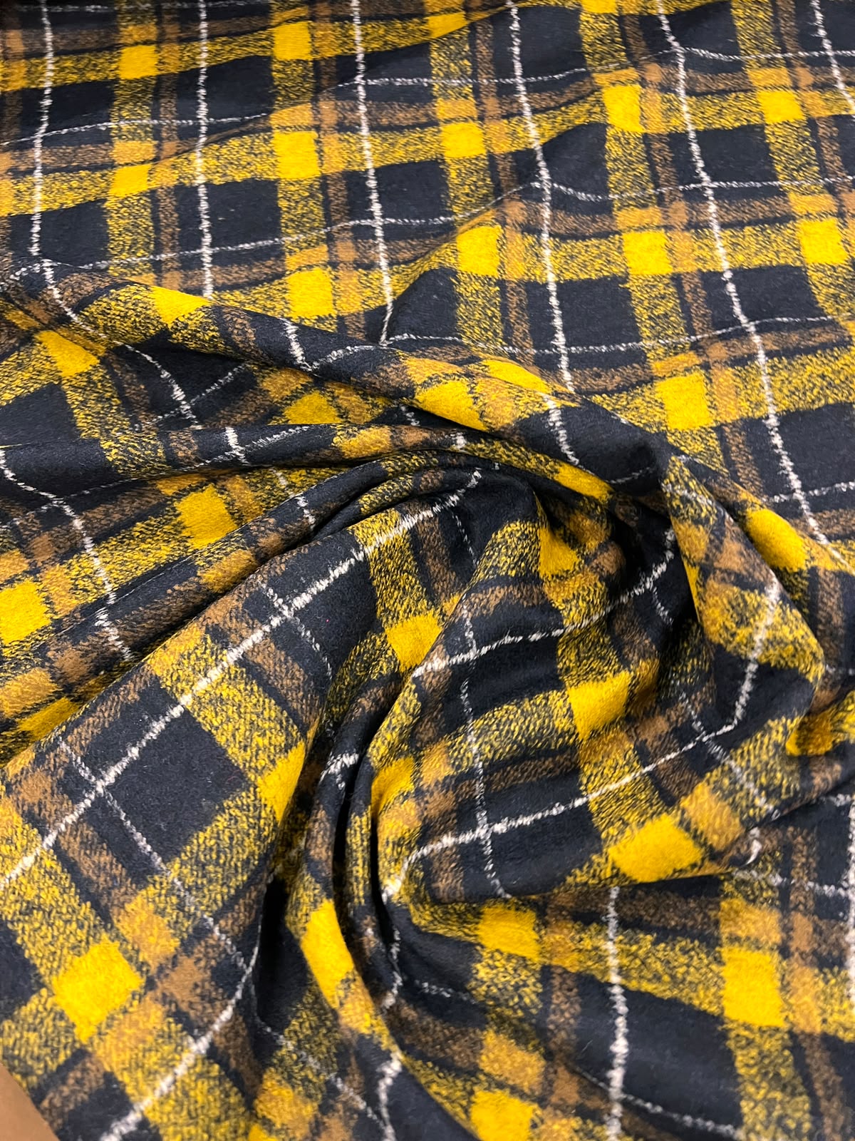 URI 009 double face tartan wool & solid jersey back