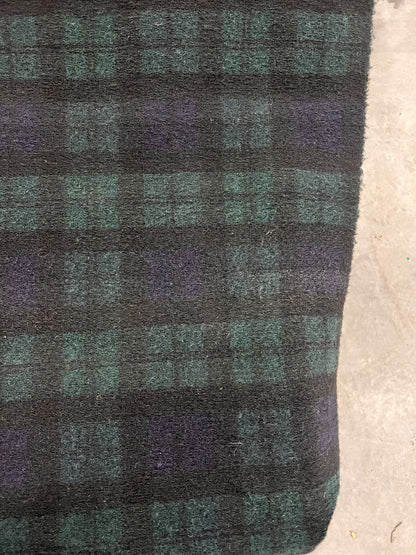 URI 013 green navy checkered boiled wool