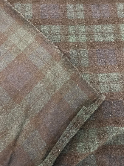 URI 013 green navy checkered boiled wool