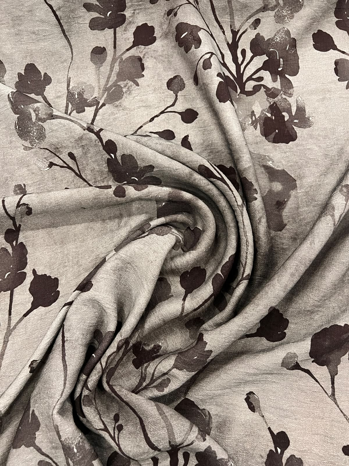 URI 014 AOP floral crepe grey&black