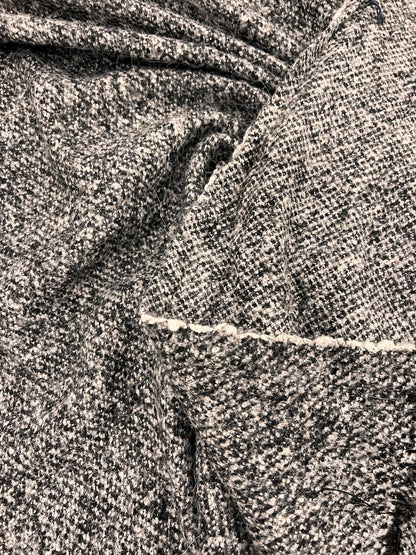 URI 016 heavy wool jersey boucle tweed black & grey