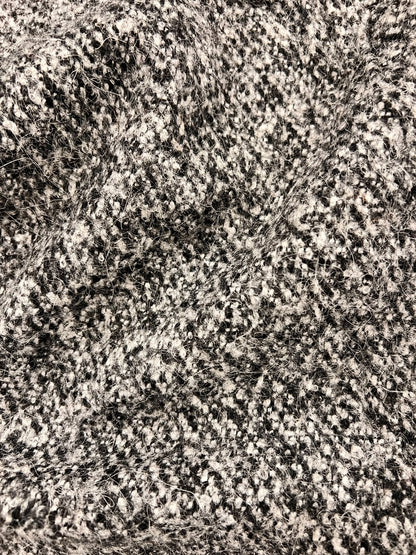 URI 016 heavy wool jersey boucle tweed black & grey