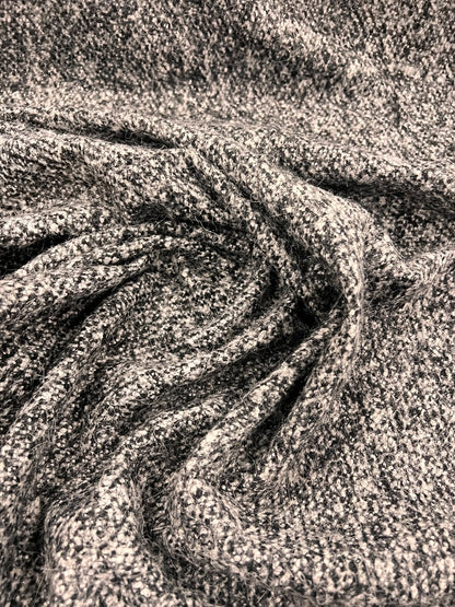 URI 016 heavy wool jersey boucle tweed black & grey
