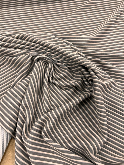URI 019 stripe stretchy ottoman ribbed jersey grey&beige