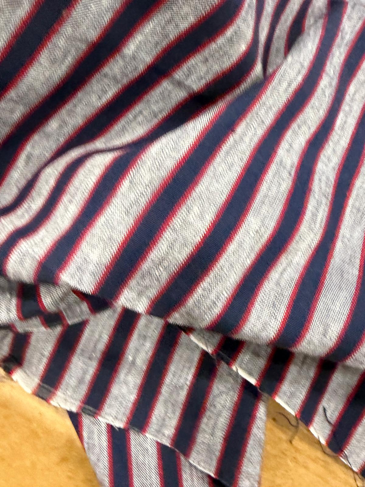 DRACO 065 yarn-dyed vertical stripe linen blended shirting fabric