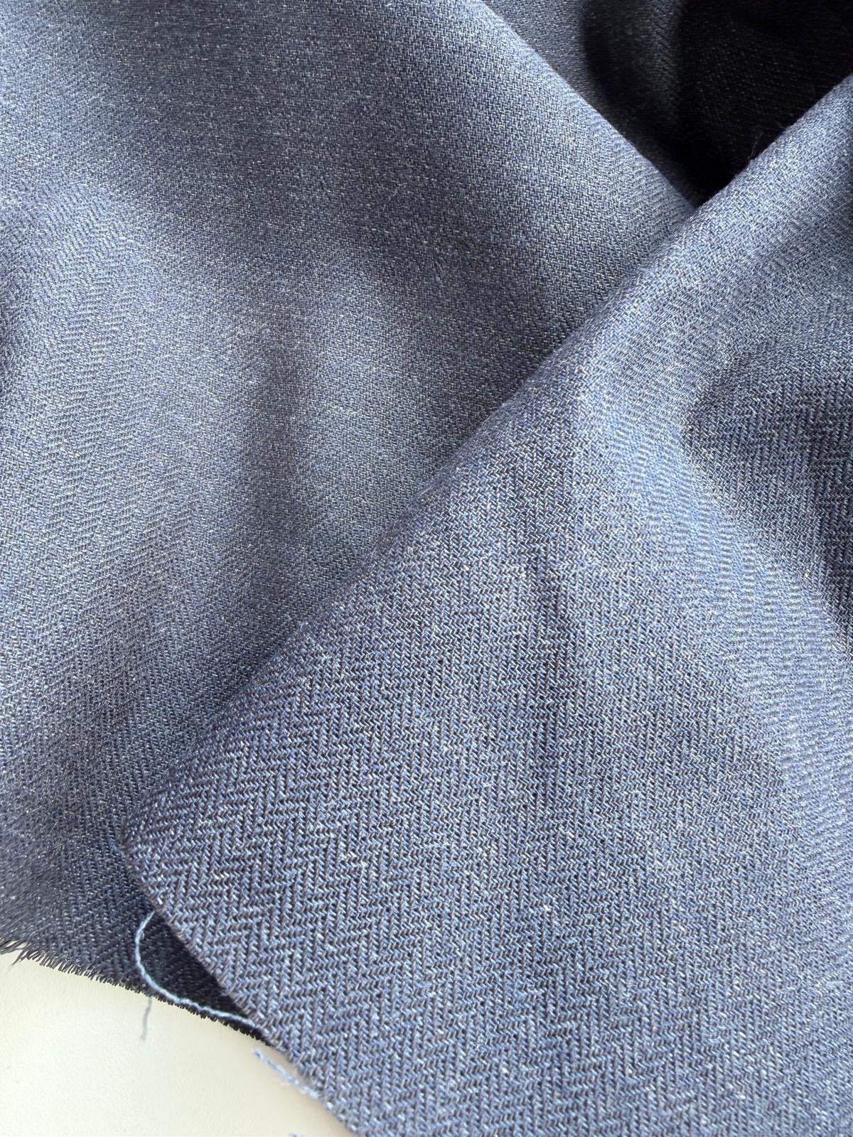 DANTE 035 cotton/linnen dark navy denim look