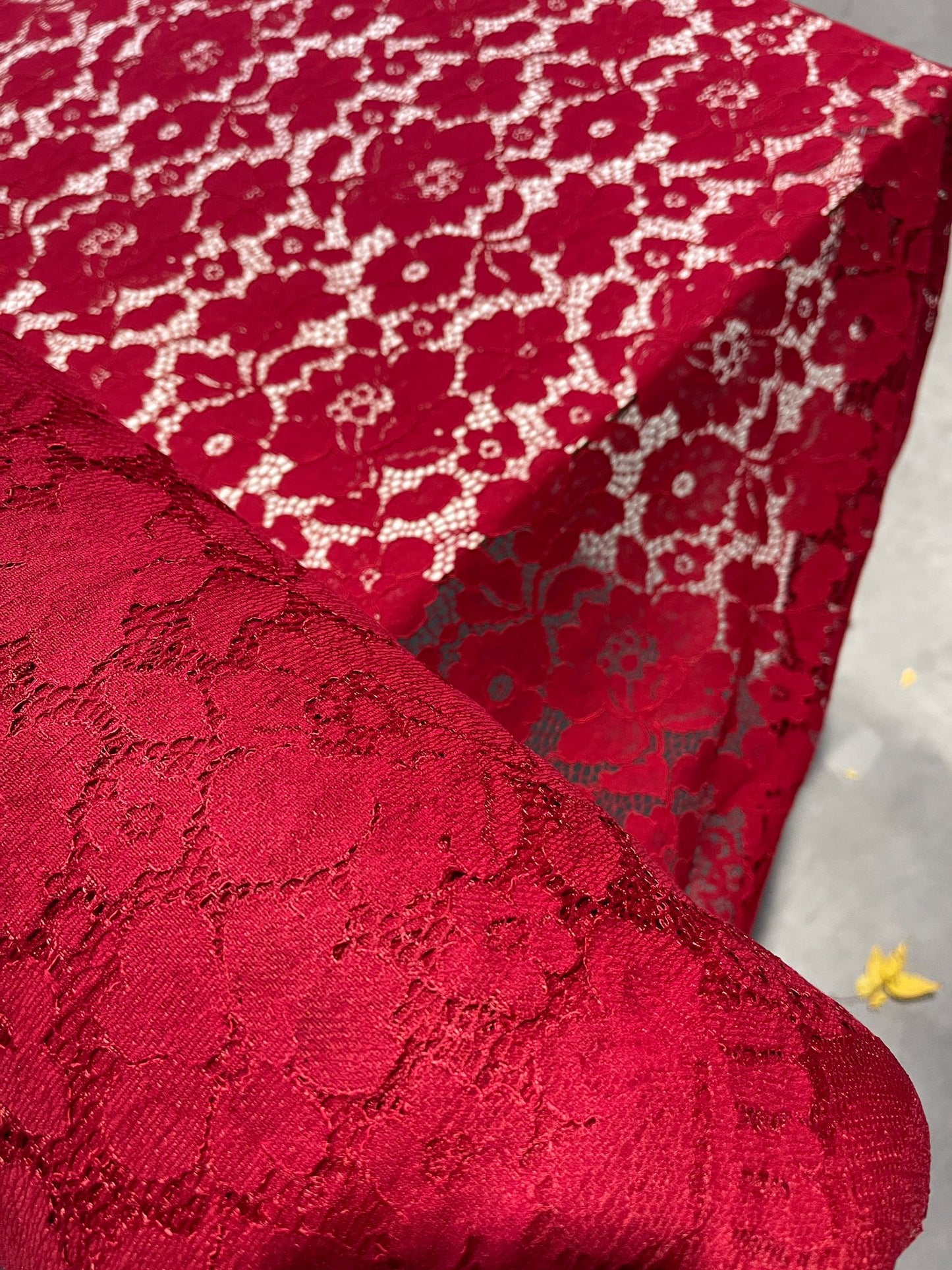 HIT 097 COTTON LACE double border  RED