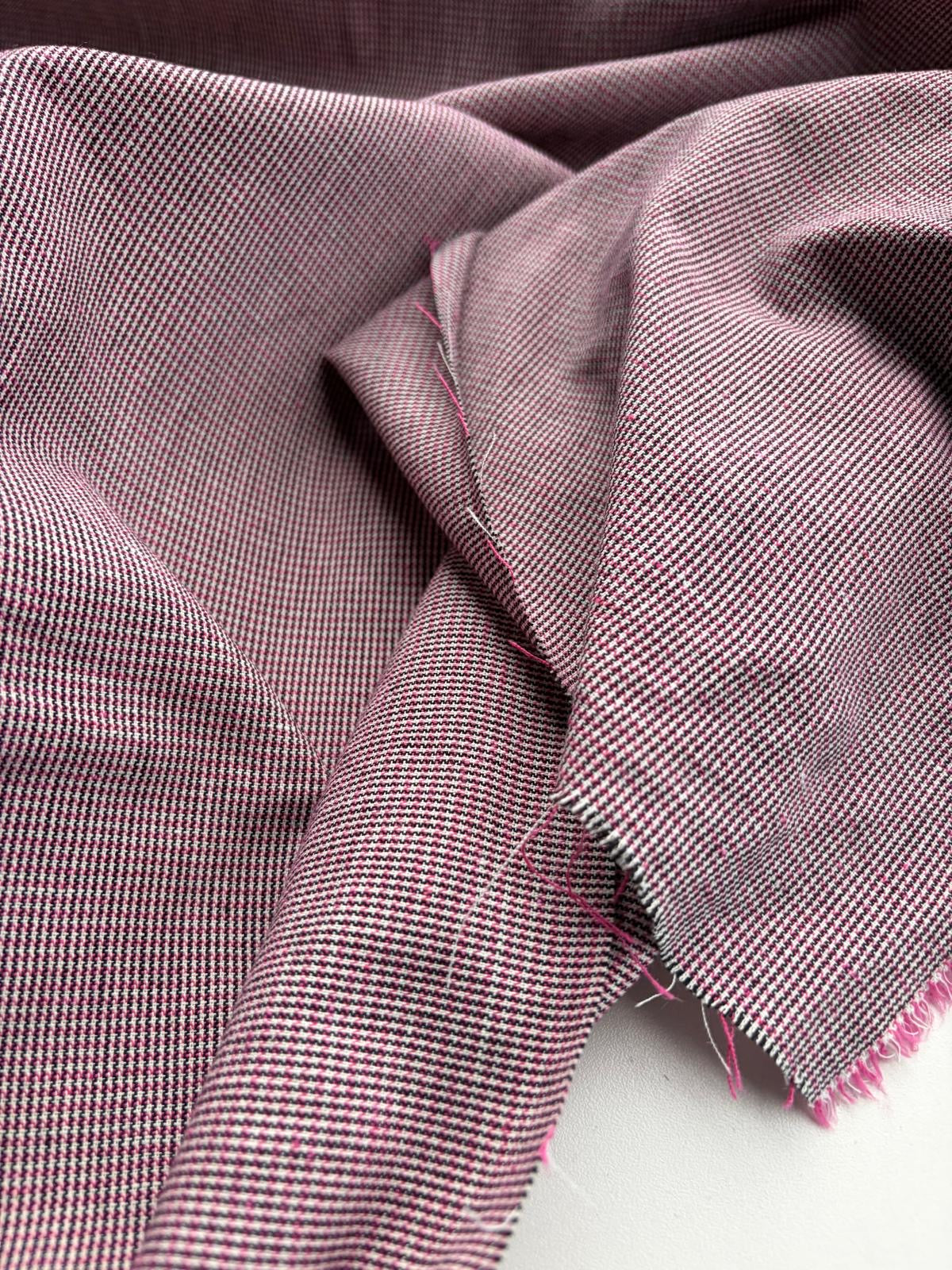 DANTE 043 cotton/linnen houndstooth pink
